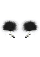 Sex And Mischief Feathered Nipple Clamps - Black